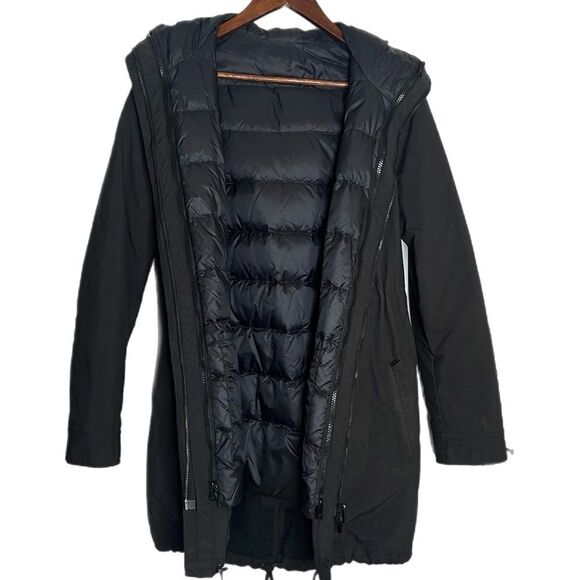 Comptoir Des Cotonniers Black Mid-Length Removable Puffer Lining Jacket - Picture 3 of 7